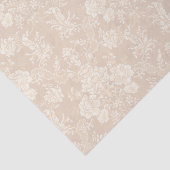 Elegante Romantische Chic Floral Damask-Cream Seidenpapier (Ausschnitt)