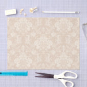 Elegante Romantische Chic Floral Damask-Cream Seidenpapier (Handwerk)