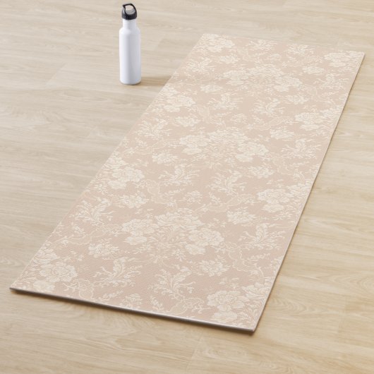 Elegante Romantische Chic Floral Damask-Cream Yogamatte (Beispiel)