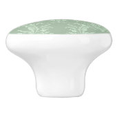 Elegante romantische Chic Floral Damask Grün Keramikknauf (Seitenansicht)