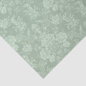 Elegante romantische Chic Floral Damask Grün Seidenpapier (Ausschnitt)