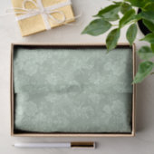 Elegante romantische Chic Floral Damask Grün Seidenpapier (Geschenk)