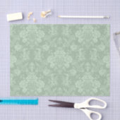 Elegante romantische Chic Floral Damask Grün Seidenpapier (Handwerk)
