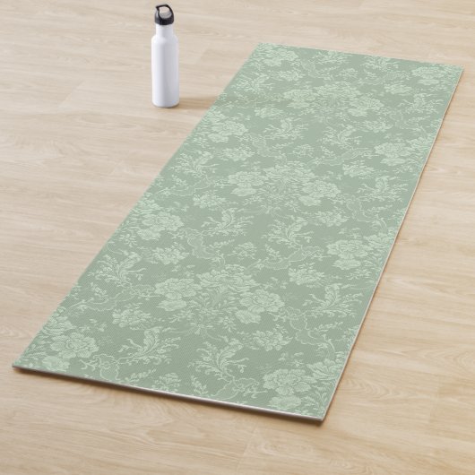 Elegante romantische Chic Floral Damask Grün Yogamatte (Beispiel)