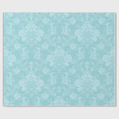 Elegante romantische Chic Floral Damask Mint Geschenkpapier (Flach)