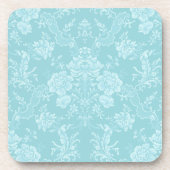 Elegante romantische Chic Floral Damask Mint Getränkeuntersetzer (Vorderseite)