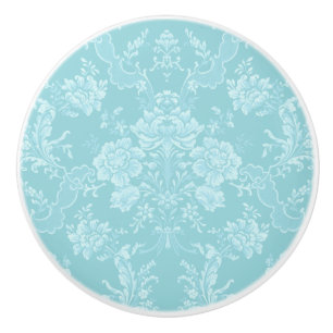 Elegante romantische Chic Floral Damask Minze Keramikknauf