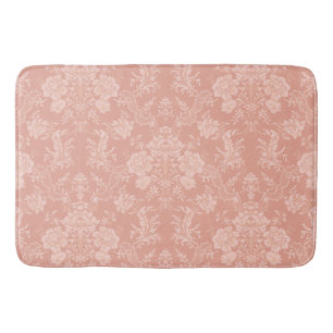 Elegante romantische Chic Floral Damask-Pfirsich Badematte