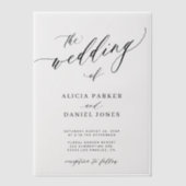 Elegante romantische Drehbuch einfache Hochzeit Pergament Einladungen (Vorderseite)