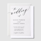 Elegante romantische Drehbuch einfache Hochzeit Pergament Einladungen (Versetzt)