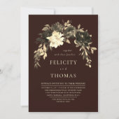 Elegante romantische Dunkle Schokolade QR Code Hoc Einladung (Vorderseite)