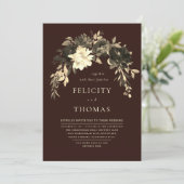 Elegante romantische Dunkle Schokolade QR Code Hoc Einladung (Stehend Vorderseite)