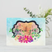 Elegante Romantische Flora Bouquet Dankeschön Kart (Stehend Vorderseite)