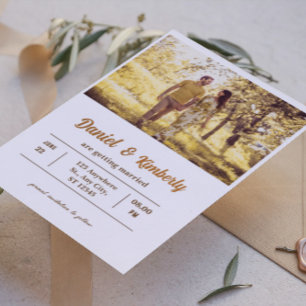 Elegante romantische Foto-Folie-Hochzeit Folieneinladung