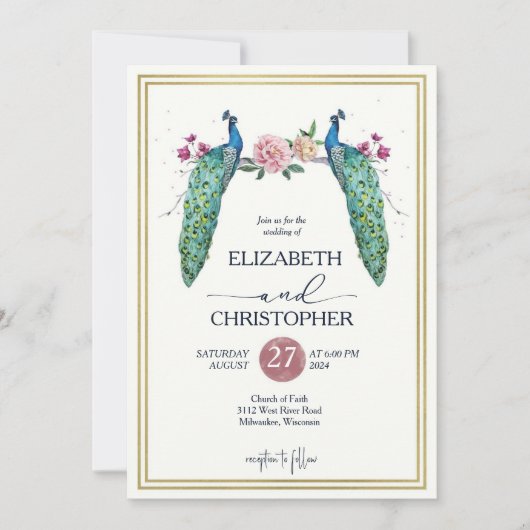 Elegante romantische Friedensgespräche in der Lieb Einladung (Vorderseite)