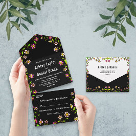 Elegante romantische Glühwürmchen Blume Boho Flora All In One Einladung