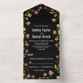 Elegante romantische Glühwürmchen Blume Boho Flora All In One Einladung (Innen Boden)