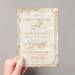 Elegante romantische Herbst-Hochzeit Acryleinladungen