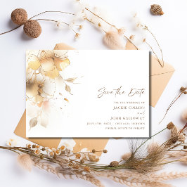 Elegante romantische Herbstblumenhochzeit Save The Date