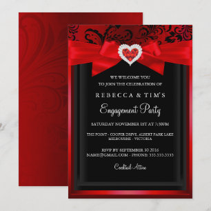 Elegante romantische Herz-Hochzeitseinladung Einladung