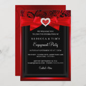 Elegante Romantische Herzengagierungspartei - Einl Einladung (Vorne/Hinten)