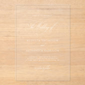 Elegante romantische Hochzeit Acryleinladungen (Vorderseite)