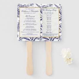 Elegante romantische Hochzeit der Navy Blue Gold B Fächer