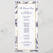 Elegante romantische Hochzeit der Navy Blue Gold B Programm (Rückseite)