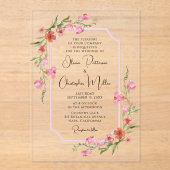 Elegante romantische Hochzeit der Wasserfarben Acryleinladungen (Vorderseite)