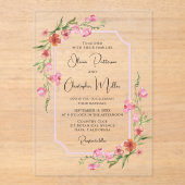 Elegante romantische Hochzeit der Wasserfarben Acryleinladungen (Vorderseite)