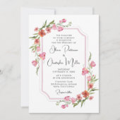 Elegante romantische Hochzeit der Wasserfarben Einladung (Vorderseite)