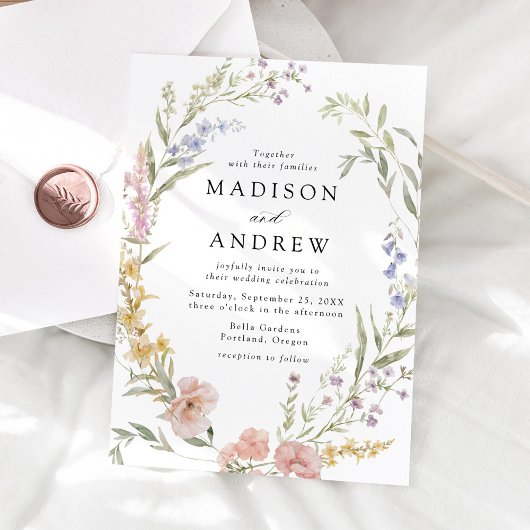 Elegante romantische Hochzeit der Wasserfarben Einladung