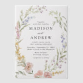 Elegante romantische Hochzeit der Wasserfarben Pergament Einladungen (Vorderseite)