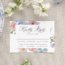 Elegante romantische Hochzeit der Wasserfarben RSVP Karte