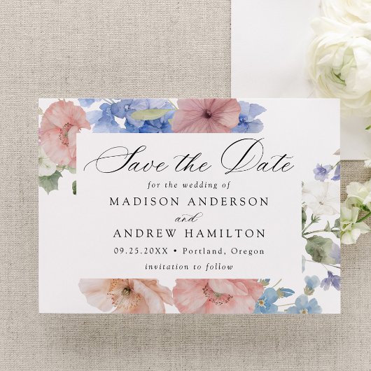 Elegante romantische Hochzeit der Wasserfarben Save The Date