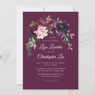 Elegante romantische Hochzeit in Burgund Einladung