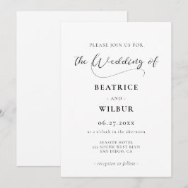 Elegante romantische Hochzeit in Kalligrafie Einladung