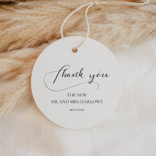 Elegante romantische Hochzeit in Kalligrafie Geschenkanhänger