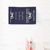 Elegante romantische Hochzeit marineblaues Band &  Banner (InSitu)