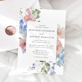 Elegante romantische Hochzeit mit Aquarellfarben Einladung