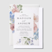 Elegante romantische Hochzeit mit Aquarellfarben Pergament Einladungen (Versetzt)