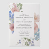 Elegante romantische Hochzeit mit Aquarellfarben Pergament Einladungen (Vorderseite)