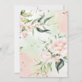 Elegante romantische Hochzeit mit floraler Wasserf Einladung (Rückseite)