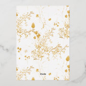 Elegante romantische Hochzeit mit floraler Wasserf Folieneinladung (Rückseite)