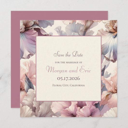 Elegante romantische Hochzeit mit klassischem Chic Save The Date (Vorne/Hinten)