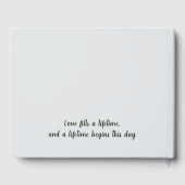 Elegante romantische Hochzeit mit weißer Rose Gästebuch (Rückseite)