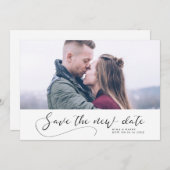 Elegante romantische Hochzeit Rettete das neue Dat Ankündigung (Vorne/Hinten)