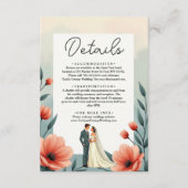 Elegante romantische Hochzeit von Braut und Groom Begleitkarte (Vorderseite)