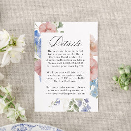 Elegante romantische Hochzeitsdetails der Wasserfa Begleitkarte