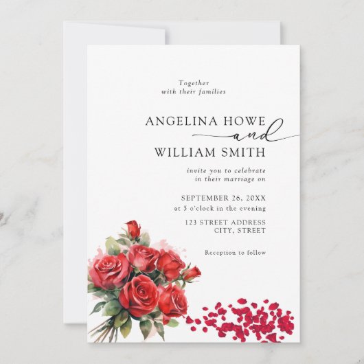 Elegante romantische Hochzeitseinladung Einladung (Vorderseite)